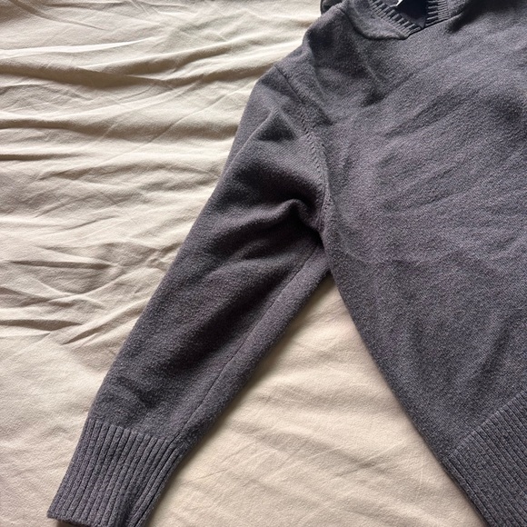 Gray V-Neck Sweater - Picture 3 of 4